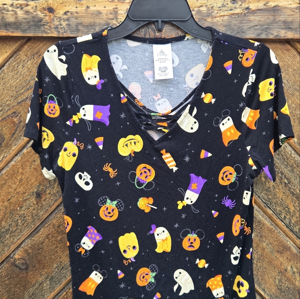 Disney Parks Mickey & Friends Halloween Ghosts V-neck Tshirt - Picture 2 of 7